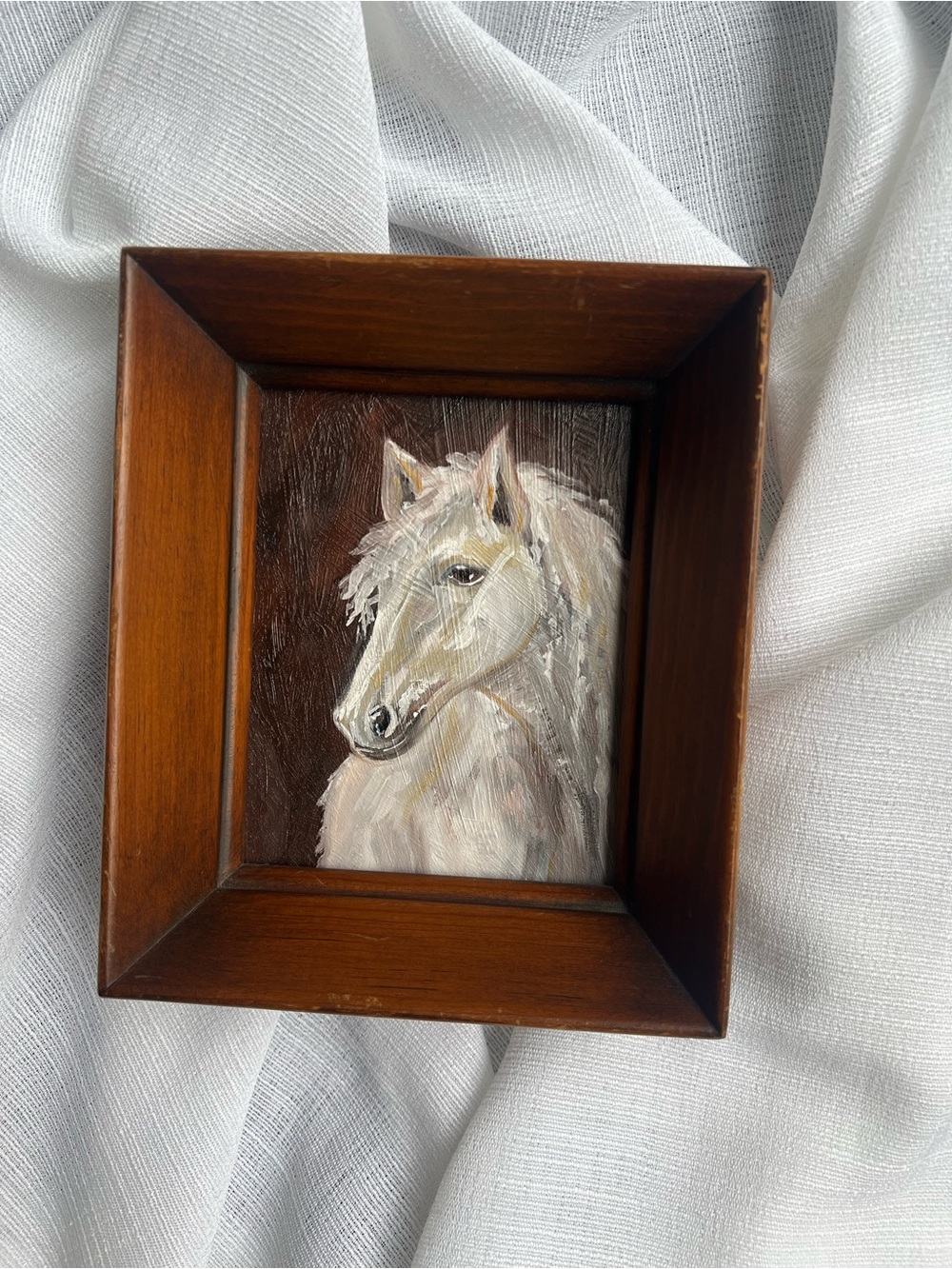 “Her Quiet Wild” oil painting framed